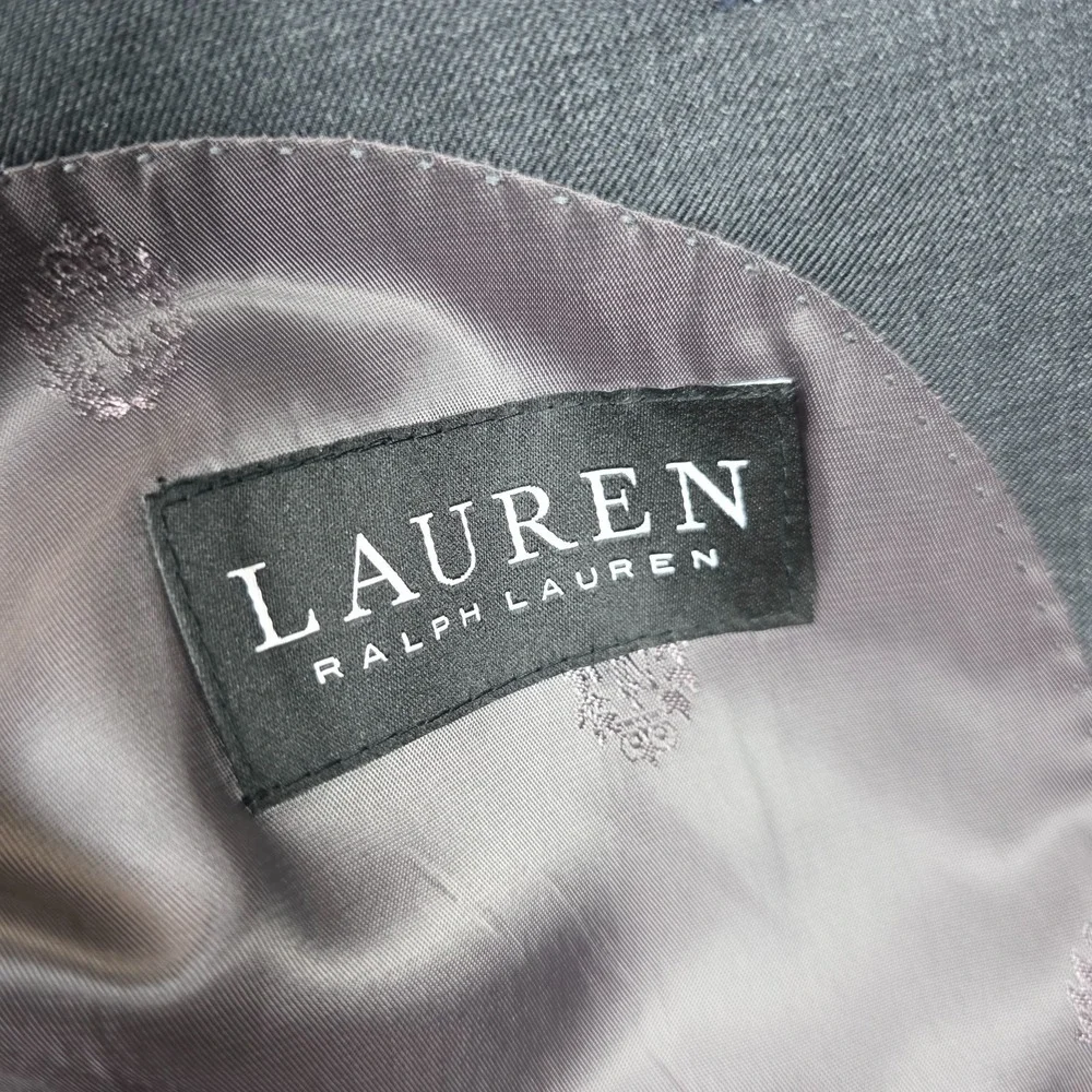 Lauren Ralph Lauren Blazer Mens 42R Gray Notch Lapel Single Breasted Pockets